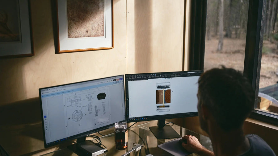 Nick working on the GROUNDD xpress at his CAD workstation